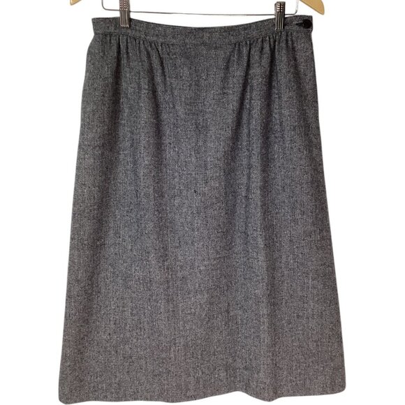 Vintage Pendleton Blue Gray Herringbone Wool Skirt - Size 14‎ - Picture 1 of 6